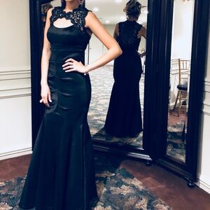 Lace Black Evening Gown